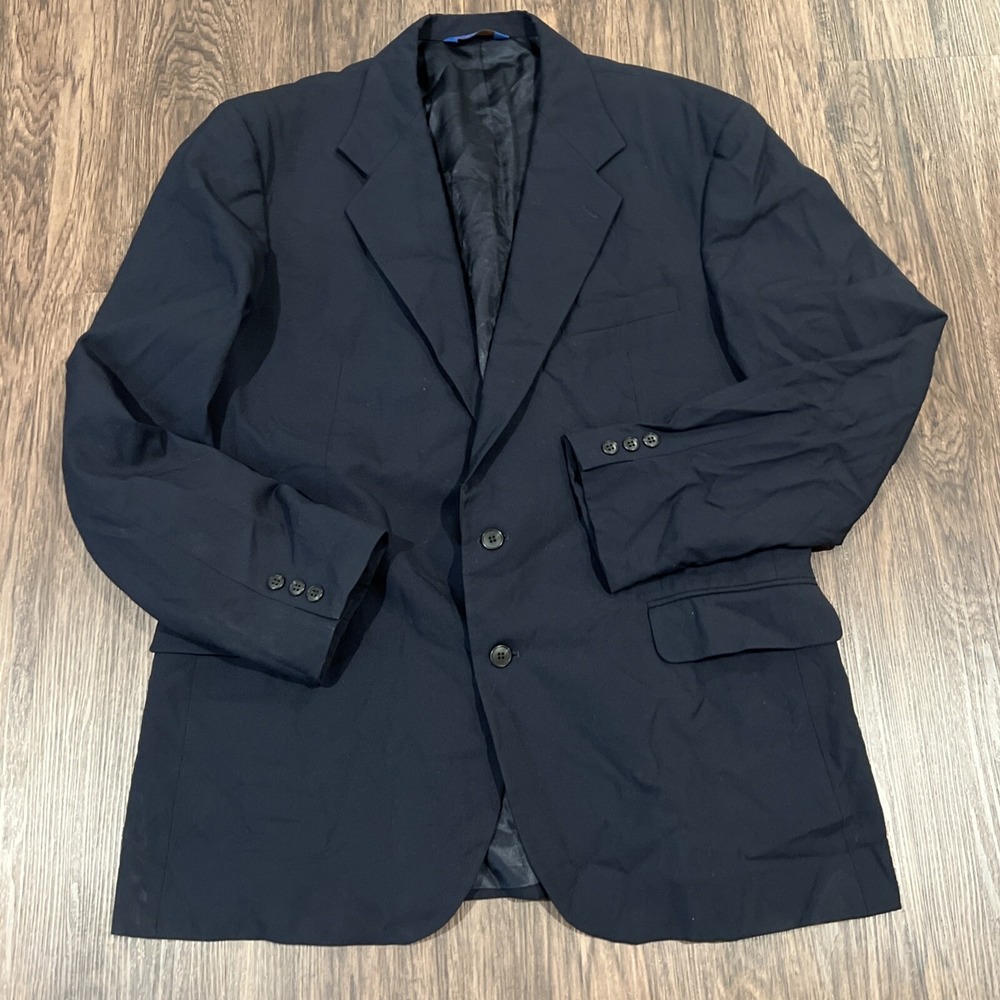Pendleton Men's Blazer 44L 100% Wool Jacket Navy Blue 2 Buttons